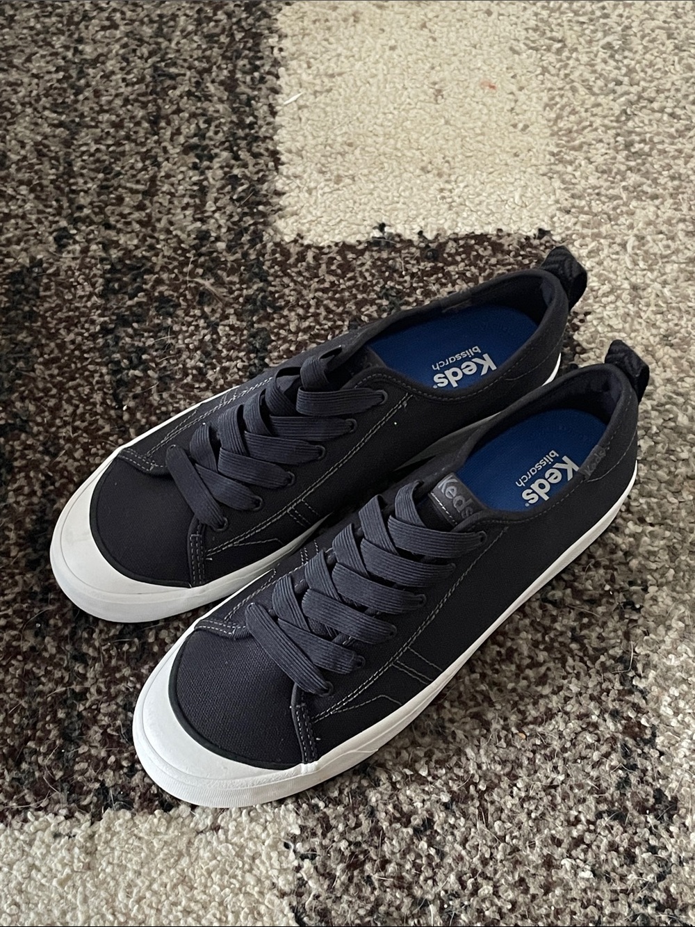 Keds Canvas Low-Top Sneakers in Black with White Sole